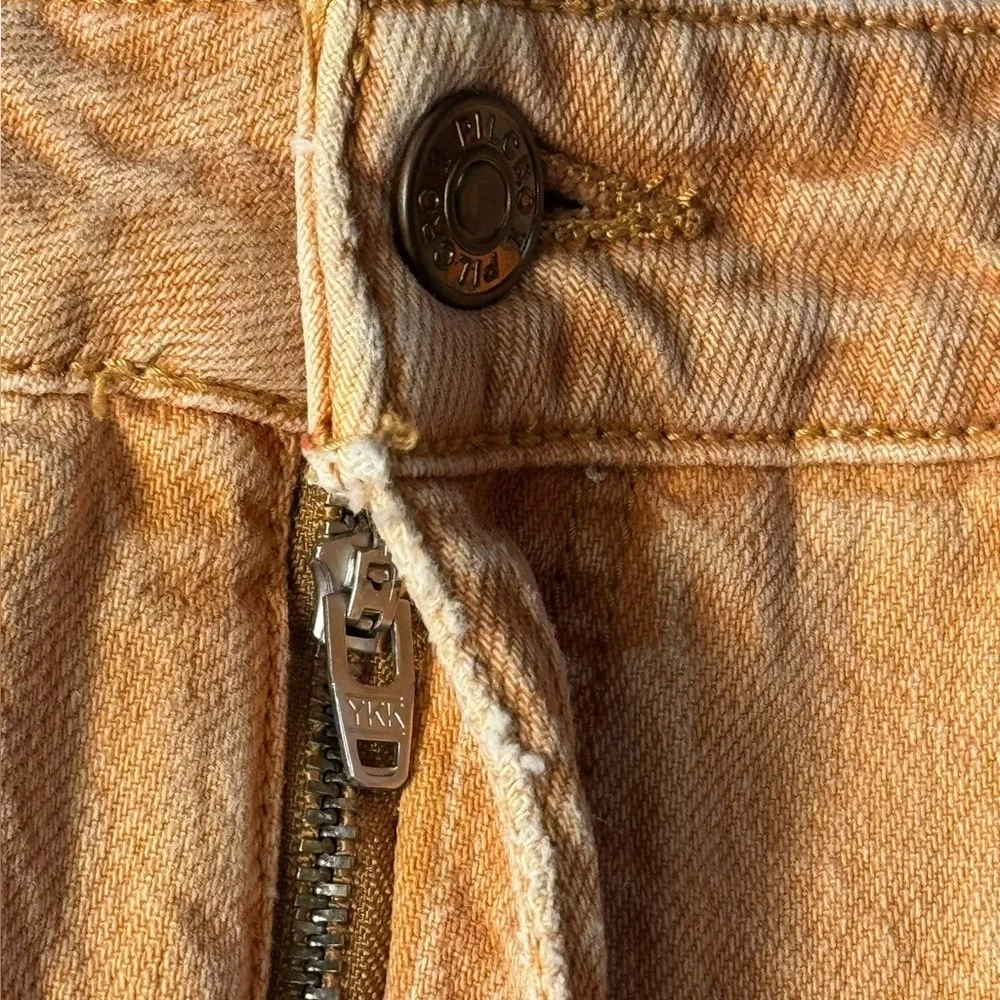 Anthropologie Shorts Womens 25 Yellow Gold Denim Pilcro Distressed Cut Offs - Picture 3 of 11